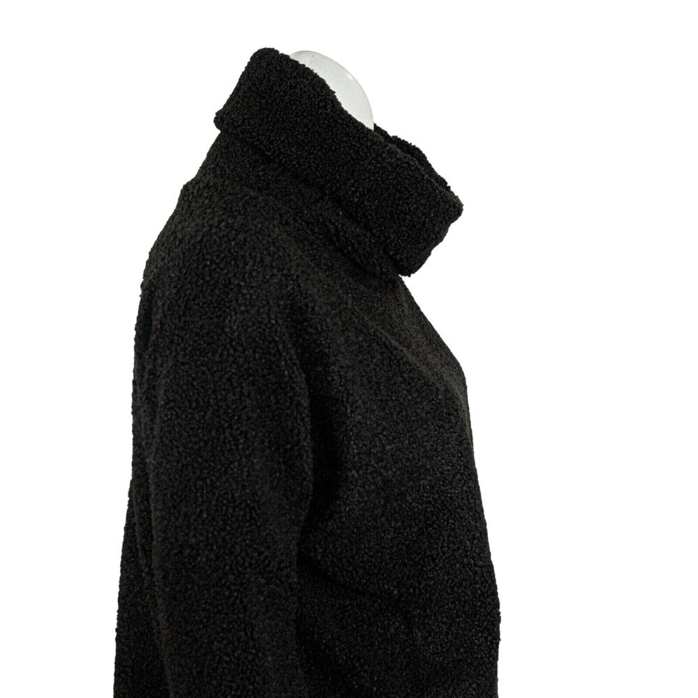 TUCKERNUCK Black Teddy Fleece Rollins Funnel Neck Sweater Sz Small - Picture 6 of 8